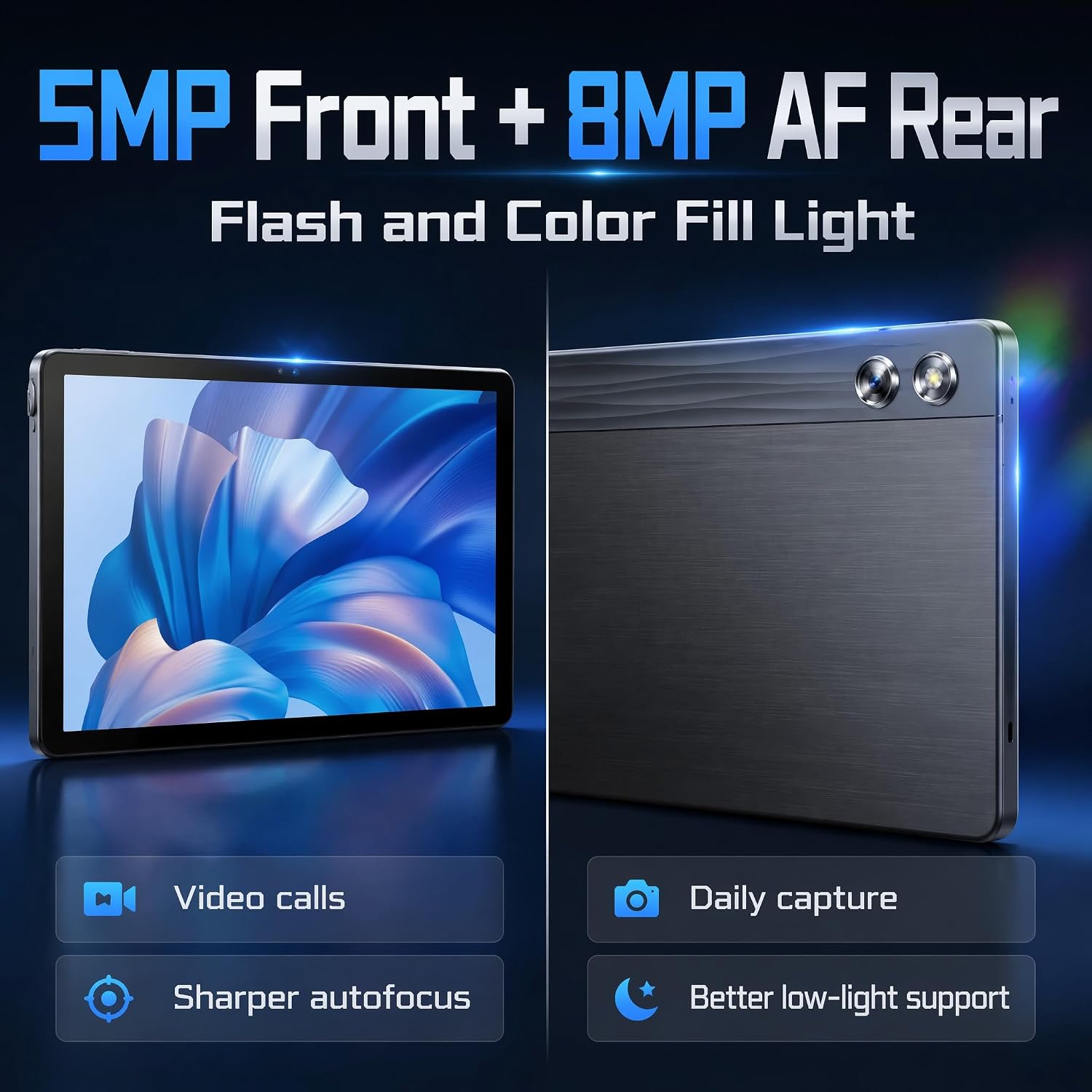 Android Tablet 10 Inch Tablet With Case Stylus Android 15 Tablets 8GB RAM 32GB ROM Support 1TB Expansion 6000mah Battery 10.1" IPS HD Touchscreen 2MP+8MP Dual Camera WIFI-6 Bluetooth5.0 Tablets - Image 6