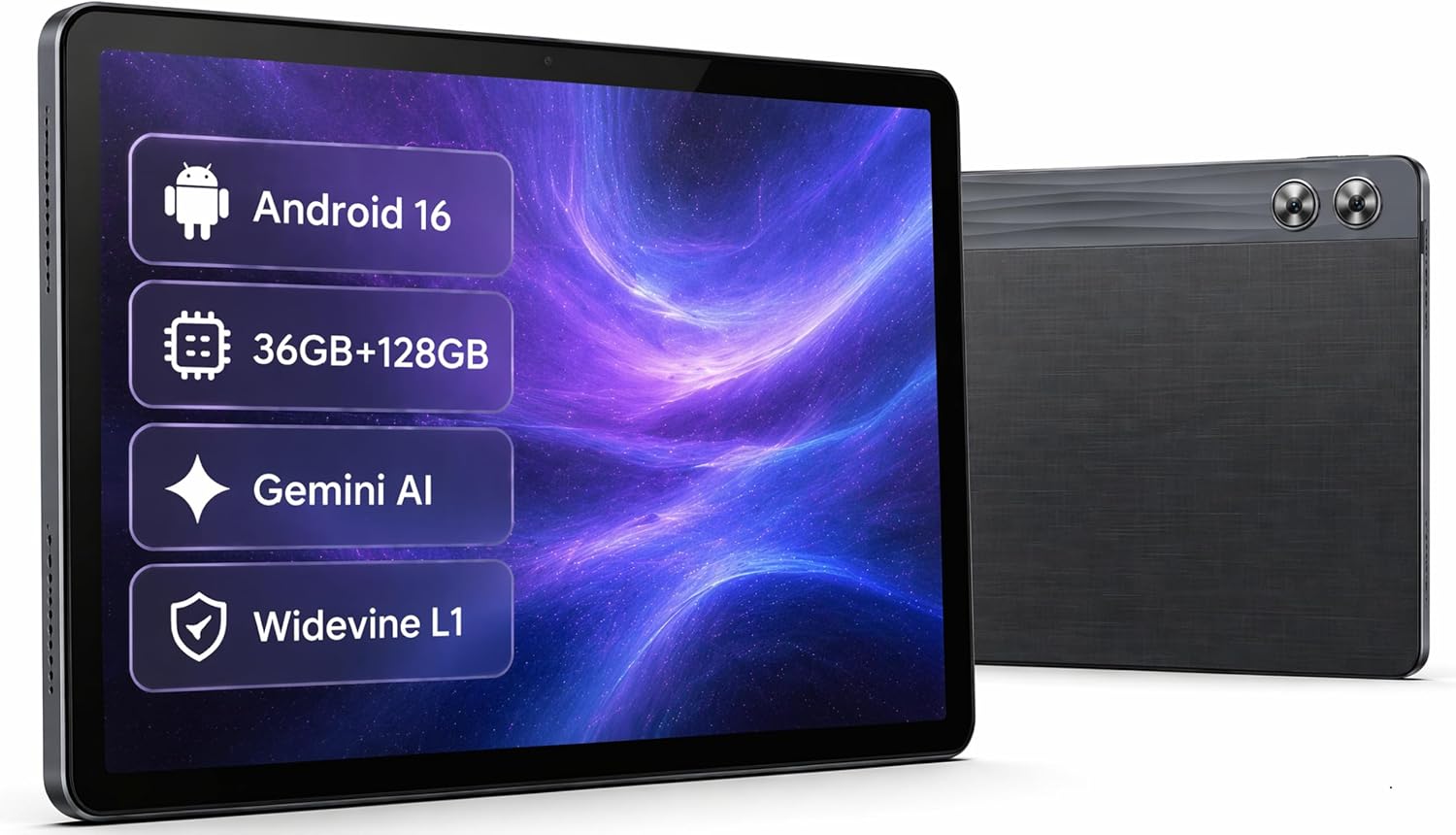Android Tablet 11 inch with Octa-Core Processor, 36GBRAM+128GB Storage, 7800mAh Large Battery, Gemini AI, 1TB Expandable, 5G/2.4G WiFi, BT 5.4,Dual Camera, Tablet for Study, Business&Entertainment