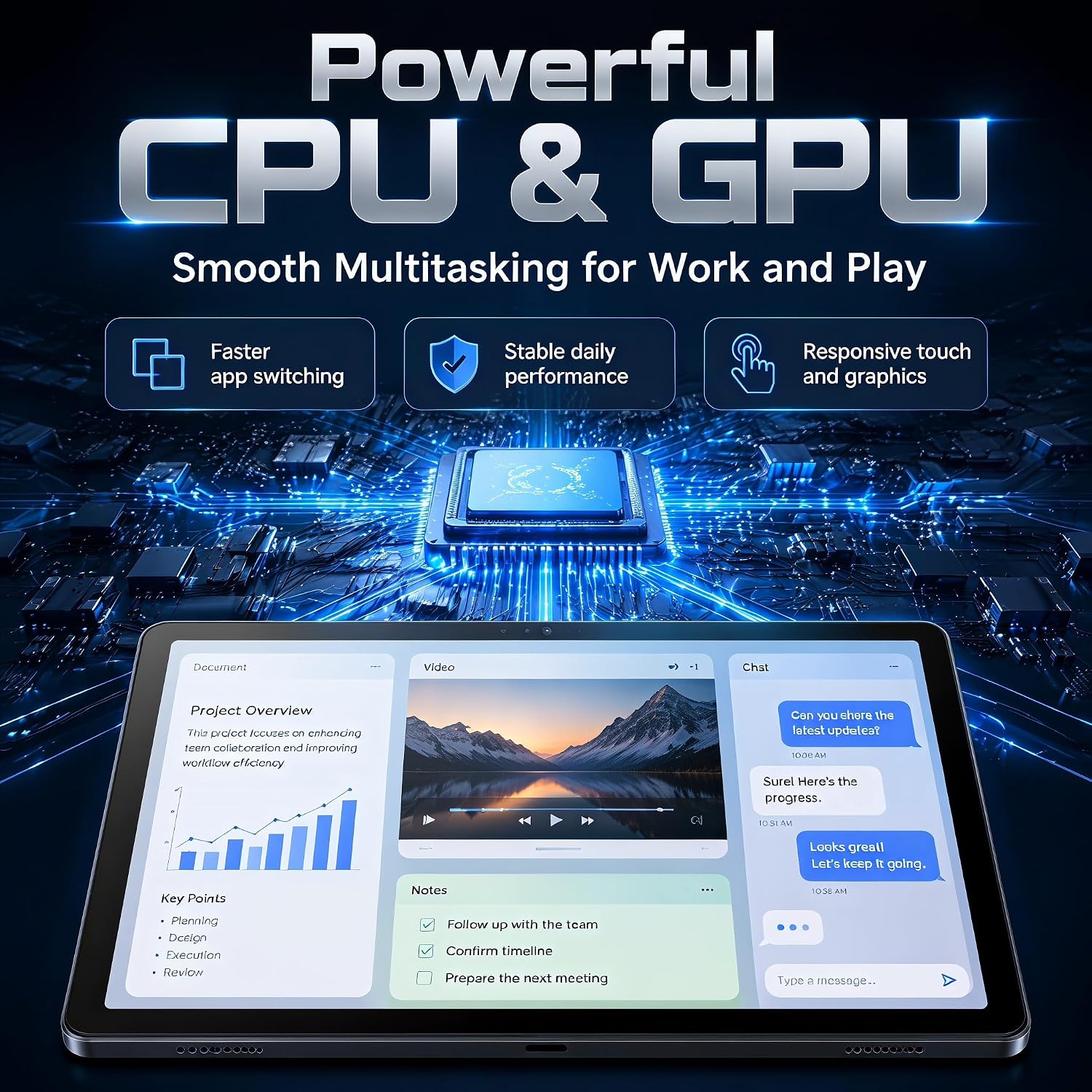 Android Tablet 11 inch with Octa-Core Processor, 36GBRAM+128GB Storage, 7800mAh Large Battery, Gemini AI, 1TB Expandable, 5G/2.4G WiFi, BT 5.4,Dual Camera, Tablet for Study, Business&Entertainment - Image 8