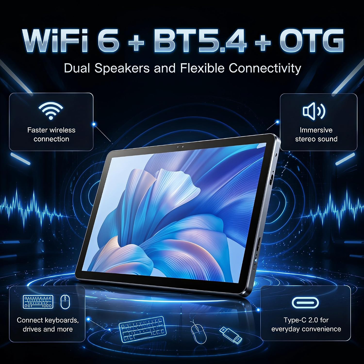 Android Tablet 11 inch with Octa-Core Processor, 36GBRAM+128GB Storage, 7800mAh Large Battery, Gemini AI, 1TB Expandable, 5G/2.4G WiFi, BT 5.4,Dual Camera, Tablet for Study, Business&Entertainment - Image 9